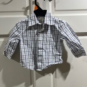 Pottery Barn Kids Gingham Plaid Button Up 6-12 months